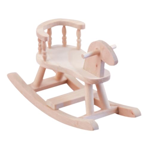KONTONTY Miniatur-pferdestuhl Aus Holz Kleiner Stuhlmodell Für Puppenhaus Mini-möbelzubehör Für Modell Schreibtischdekoration von KONTONTY