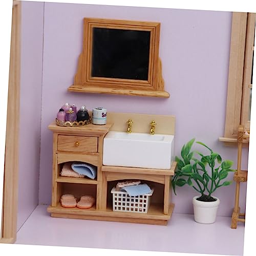 KONTONTY Puppenhaus Möbel Accessoire Dekoratives Waschbecken Requisit für Mini Haus Verarbeitung Glatte Oberfläche von KONTONTY