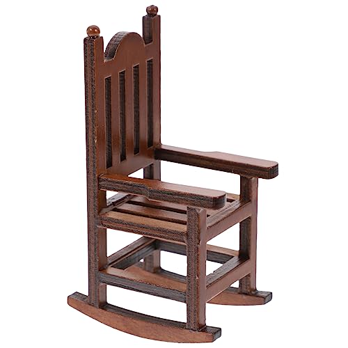 KONTONTY Puppenhaus Möbel Modell Realistischer Mini Stuhl Dekoration für DIY Puppenhaus Zubehör Naturfarben und Tischdekoration von KONTONTY