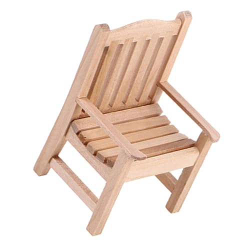 KONTONTY Puppenhaus Sitz Stuhl Möbel Mini Ästhetischen Puppen Zimmer Puppe Birke Beige von KONTONTY