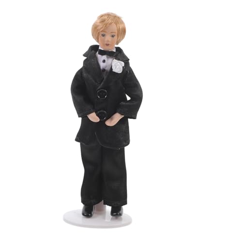 KONTONTY Puppenhauspuppe Paar Figur Hochzeitsdekorationsfigur Realistisch Für Zahlen Modern Miniatur Braut-bräutigam-Figur Romantische Figuren Leute Aus Dem Puppenhaus Stoff Black KONTONTY Puppenhauspuppe Paar Figur Hochzeitsdekorationsfigur Realistisch Für Zahlen Modern Miniatur Braut-bräutigam-Figur Romantische Figuren Leute Aus Dem Puppenhaus Stoff Black von KONTONTY