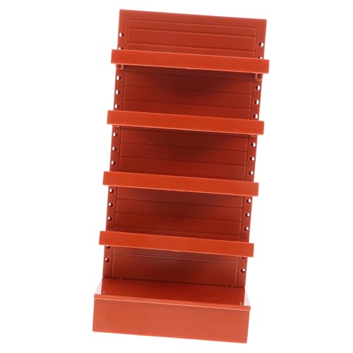 KONTONTY Puppenhausregalmodell Möbel Mini-Display- Lebensmittelgeschäft Spielset Puppenstubenregal Mini-bücherregal Für Mini-bücher Light Brown Plastik KONTONTY Puppenhausregalmodell Möbel Mini-Display- Lebensmittelgeschäft Spielset Puppenstubenregal Mini-bücherregal Für Mini-bücher Light Brown Plastik von KONTONTY