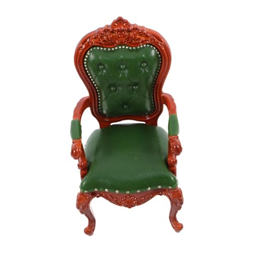 KONTONTY Puppenhausstuhl Möbeldekorationen Lounge Hocker Samt Miniatur Couchsitz Puppenbausätze Retro Hochstuhl Ausgefallenes DIY Puppenhaus Heimbüro Zubehör Miniatur von KONTONTY