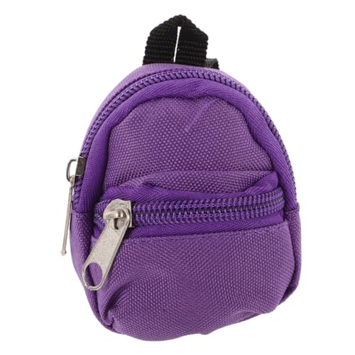 KONTONTY Puppenrucksack Tasche Miniatur winzig Rucksäcke zusätzliche Puppe klein Mini-Rucksackmodelle Mikroszenenverzierungen Mini-Hausversorgung Kinderfotografie -Requisiten Stoff Violett von KONTONTY