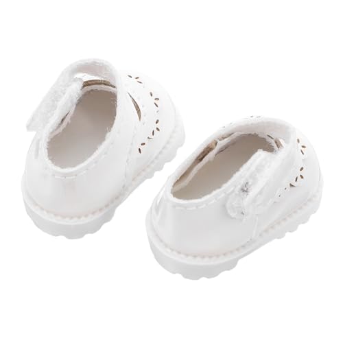 KONTONTY Puppenschuhe Weiß Mini PU Flats Ersatz Schuhe für Babypuppen Mädchen Dollhouse Cosplay Zubehör Kleidungsaccessoires KONTONTY Puppenschuhe Weiß Mini PU Flats Ersatz Schuhe für Babypuppen Mädchen Dollhouse Cosplay Zubehör Kleidungsaccessoires von KONTONTY