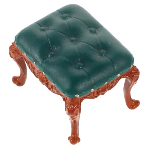 KONTONTY Puppenstubenstuhl Spielzeugstuhl Zubehör für das Puppenhaus Mini-Puppenhauszubehör Mini-Sofa Kleiner Sessel puppenhaus Stuhl Mini-Wohnzimmer Puppenhaus-Sofasessel Metall Dark Green von KONTONTY