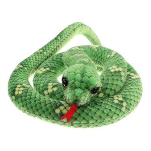 KONTONTY Python- Schlange Streich Halloween Dekoration lustiges Schaurige Dekoration verschleißfestes Stofftier Plüschtierspielzeug Haushaltsstofftier PP Baumwolle Green von KONTONTY