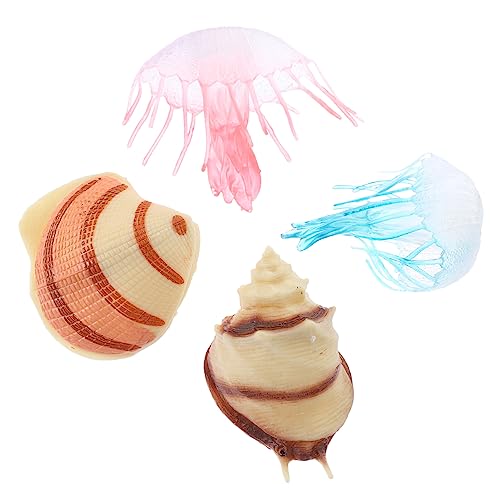 KONTONTY Realistisches Meereslebewesen Modell Künstliche Quallen und Muscheln für Aquarium Deko und Spielzeugzwecke Hochwertiger für Zuhause und Garten von KONTONTY