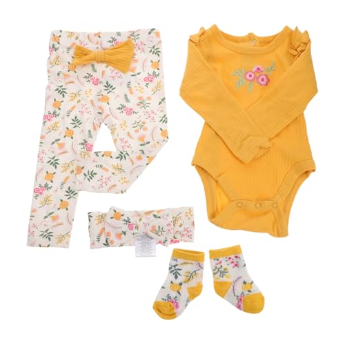 KONTONTY Reborn Doll Outfit Baumwolle Langarm Tops Hose Socken Stirnband Realistische Neugeborenen Puppenkleidung Für Sammler Geschenk von KONTONTY