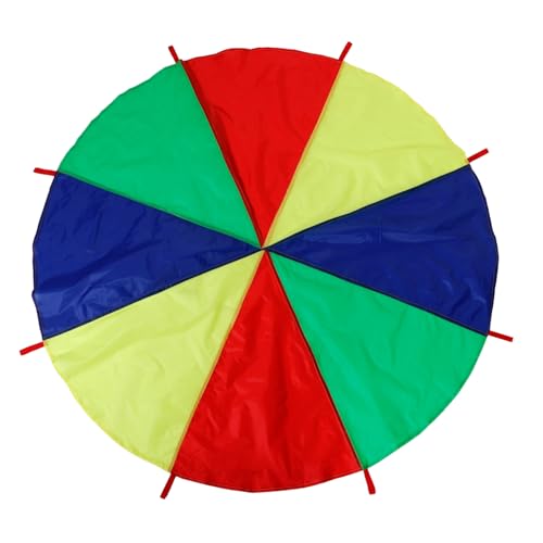 KONTONTY Regenbogen -Regenschirm -Lehrwerkzeuge Fallschirmtasche Fallschirm Fallschirmspringen Fußball Fallschirm Kleiner Fallschirm für Nylon-Fallschirm Fallschirme Stoff von KONTONTY