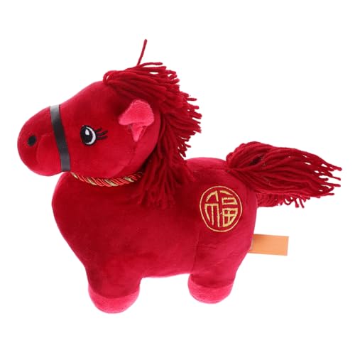 KONTONTY Rotes Plüschpferd Weiches Kuscheliges Stofftier für Chinesisches Tierkreiszeichen Dekoratives Glücksbringer für Neujahrsfest und Kinderzimmer KONTONTY Rotes Plüschpferd Weiches Kuscheliges Stofftier für Chinesisches Tierkreiszeichen Dekoratives Glücksbringer für Neujahrsfest und Kinderzimmer von KONTONTY