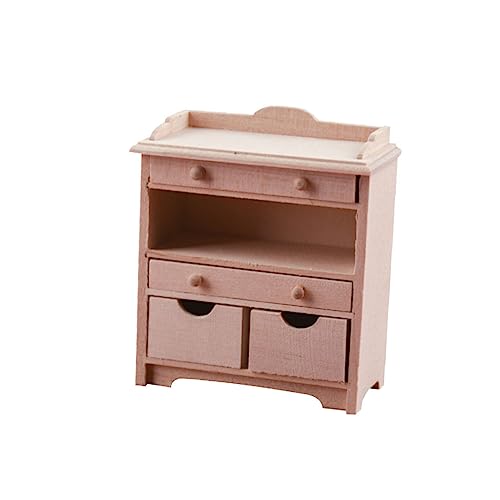 KONTONTY Schrank Möbel für Puppenhaus mit Feiner Verarbeitung Stabiler Stand und Idealen DIY Malzubehör für Familie und Freunde von KONTONTY