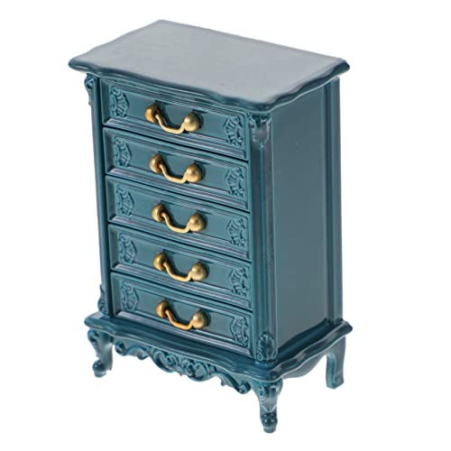 KONTONTY Schrank für Puppenhaus Blauer Hochschrank Realistische Möbel für Kinderzimmer Robustes für Zubehör für Puppenhaus und Rollenspiele von KONTONTY