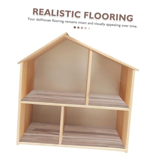 KONTONTY Selbstklebende Miniatur Puppenhaus Bodenbretter aus Robustem Kunststoff Realistische Holzstruktur Flexible DIY Bodenbeläge für Puppenhaus Zuschneidbar Vielseitig Kompatibel von KONTONTY
