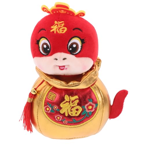 KONTONTY Simulierte Schlangen-Maskottchen-Puppe Im Chinesischen Stil, Chinesisches Neujahrs-schlangen-plüschtier, Schlangen-stofftier, Cartoon-plüsch-schlangenpuppe von KONTONTY