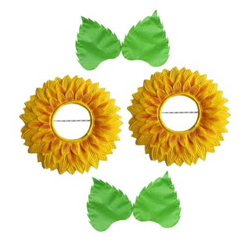 KONTONTY Sonnenblumen Kopfbedeckung für Weiches Atmungsaktives Material Farbenfrohes Blumen Kostüm Accessoire für Tanzparty Festivalspiele und Kindergarten Auftritte mit Grünem Handschuh KONTONTY Sonnenblumen Kopfbedeckung für Weiches Atmungsaktives Material Farbenfrohes Blumen Kostüm Accessoire für Tanzparty Festivalspiele und Kindergarten Auftritte mit Grünem Handschuh von KONTONTY