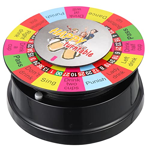 KONTONTY Drehteller Spiel Plattenspieler Cool Weinspender Trinken Elektrische Shaker-Flasche Magnetischer Flaschenöffner Tragbar Weinkaraffe Die Flasche Babyparty-Spiel Fischig Verlosen Spaß Plastik von KONTONTY