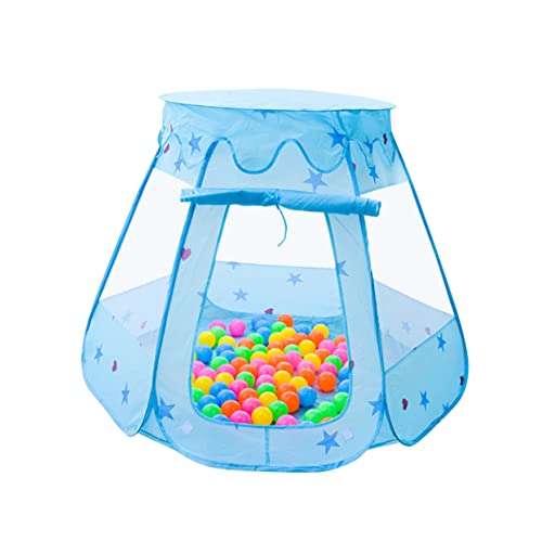 KONTONTY Spielballpoolzelt Ozeankugelzelt für Spielhaus für Zelt Schloss Spielzelt Kinderspielhaus für drinnen Hexagon Kinderspielzelt Blau von KONTONTY