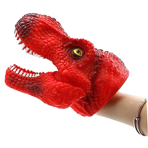 KONTONTY weiche Handpuppe Spielzeug Spiele ab 7 Jahren Game of th handspielpuppe Gaming Hand Schuhe Handpuppe für Kinder Dinosaurier-Handpuppe weiches Gummi Handschuhe Eltern-Kind rot von KONTONTY