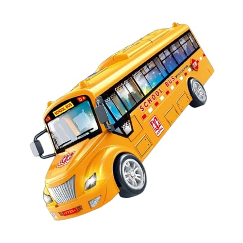 KONTONTY Spielzeugbus Mit Licht Und Musik Kleinkinderbusspielzeug Für Endlosen Spaß Robustes Simulationsbusspielzeug Aus Stabilem Für Gelbes Design von KONTONTY