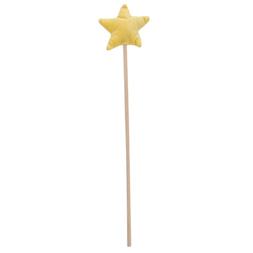 KONTONTY Sternförmiger Feenstab aus Leichtem und Glitzernde Zauberstab Deko für Mädchen für Geburtstag Bühnenauftritte und Halloween Fest Bezauberndes Party Accessoire Hellgelb von KONTONTY