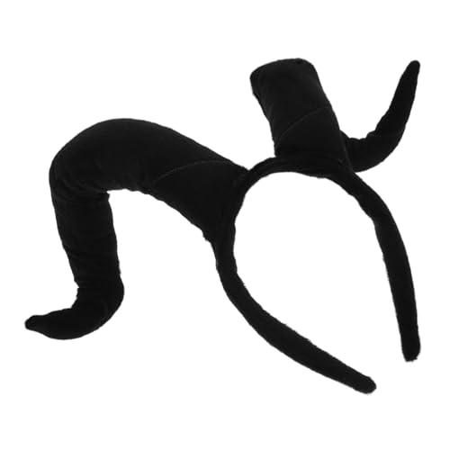 KONTONTY Stirnband aus Horn Ochse für Stirnbänder Hörner Haarband Aber Halloween-Cosplay-Kostüm-Kopfbedeckungen Stirnband süß Cosplay -Haarzubehör Maskeradestirnband Haarbänder Tuch Schwarz von KONTONTY