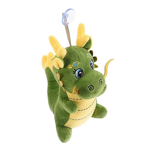 KONTONTY Stofftier Drache mit Saugnapf Chinesisches Neujahrs Maskottchen Glücksbringer Plüschpuppe Dekoration für Zuhause Party und Auto Geschenkidee für Familie und Freunde von KONTONTY