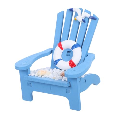 KONTONTY Miniatur-strandstuhl Aus Holz Für Puppenhausdekoration Mediterraner Stil Tischaccessoires Kleine Küstenmöbel Strandthema Modell von KONTONTY