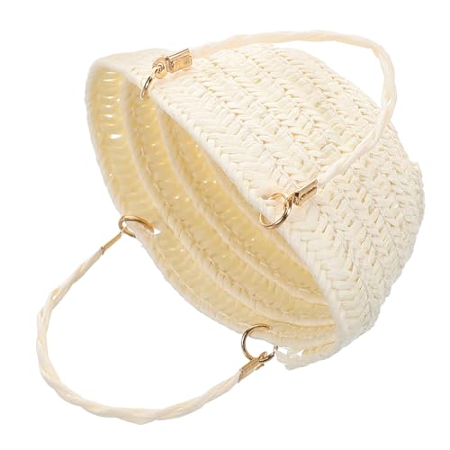 KONTONTY Strohsack kleine Körbchen gewebte Crossbody -Tasche Kleiner Korb mit Henkel gewebter Umhängetasche Mini -Picknickkorb Strohstrandtasche Miniaturbalken Puppenhandtasche Papier Weiß KONTONTY Strohsack kleine Körbchen gewebte Crossbody -Tasche Kleiner Korb mit Henkel gewebter Umhängetasche Mini -Picknickkorb Strohstrandtasche Miniaturbalken Puppenhandtasche Papier Weiß von KONTONTY