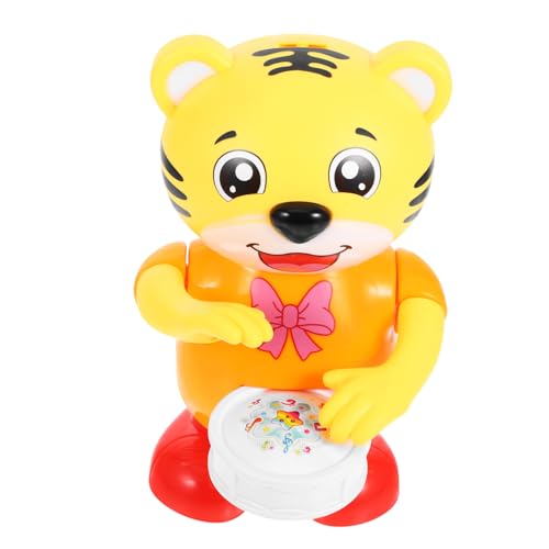 KONTONTY Tanzender Tigerroboter Hüpfballspielzeug Für Kleinkinder Babyspielzeug Für 0-3 Monate Bauchspielzeug Für Neugeborene Bauchspielzeug Für 6–12 Monate Tierspielzeug Orange Plastik von KONTONTY