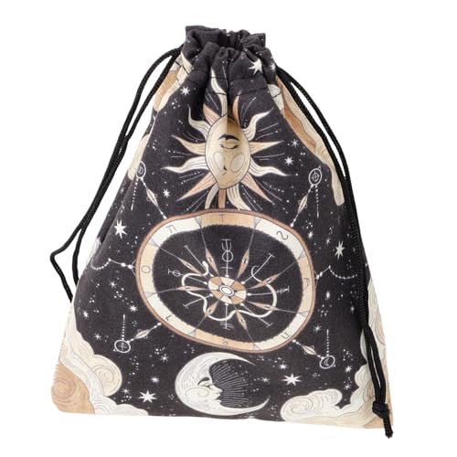 KONTONTY Tarot-Aufbewahrungstasche Karte Und Decks Tarot Tasche mit Kordelzug Tarot-Organisator kleine Schmucktasche Tarotbeutel mit Kordelzug Tarot-Taschen Flanell Black von KONTONTY