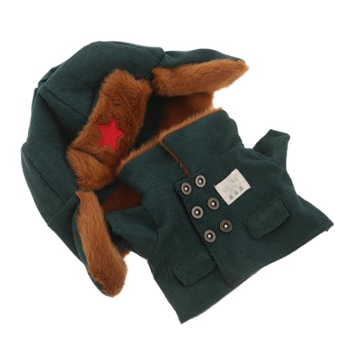 KONTONTY Teiliges Armeemantel für Puppen Warmes Winterkostüm mit Mütze Niedliche Militäruniform für Kuscheltiere Kreative Verkleidung für Fantasievolles und Grün KONTONTY Teiliges Armeemantel für Puppen Warmes Winterkostüm mit Mütze Niedliche Militäruniform für Kuscheltiere Kreative Verkleidung für Fantasievolles und Grün von KONTONTY
