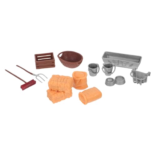 KONTONTY Teiliges Farmspielzeug Set mit Futter Scheunen Heuballen und Werkzeugen Lernspielzeug für Rollenspiel Drinnen und Draußen Realistische Bauernhof Accessoires für Kreative von KONTONTY