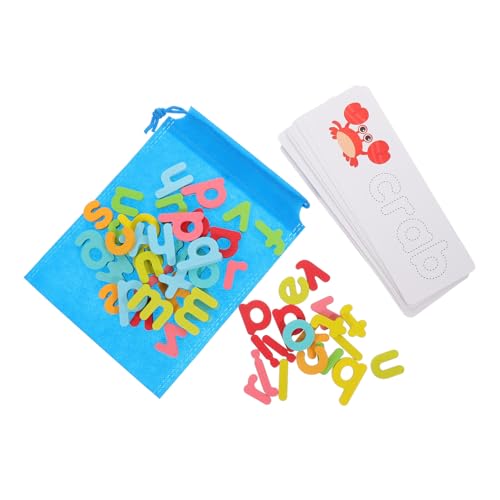 KONTONTY Teiliges Lernspielzeug für Alphabet Buchstaben Spielkarten aus Holz Pädagogisches Sprachentwicklung und Kognitiven Fähigkeiten für Vorschulkinder und Frühes Lernen von KONTONTY