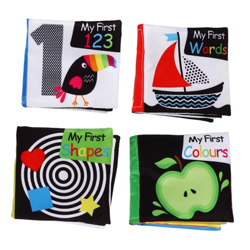 KONTONTY Teiliges Stoffbuch Buntes Lernspielzeug für Neugeborene Waschbare und Reißfeste Fühlbücher Fördert und Entwicklung für Frühe Babyerziehung von KONTONTY
