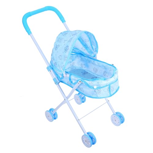 KONTONTY Trolley- vorgeben Sitz mit für klein puppenwagen Kinderwagen Puppenwagen Modell Puppenhaus-Kinderwagen Puppe süßer Kinderwagen Eisen Sky-Blue von KONTONTY