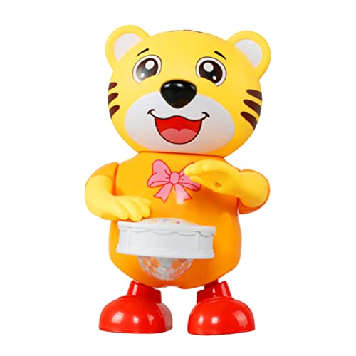 KONTONTY Trommelbeschläge Tigerroboter Tanzspielzeug Für Kleinkinder Tierisches Musikspielzeug Kinderspielzeug Musikspielzeug Für Spielzeugtiger Abs Orange Zufällige Farbe von KONTONTY