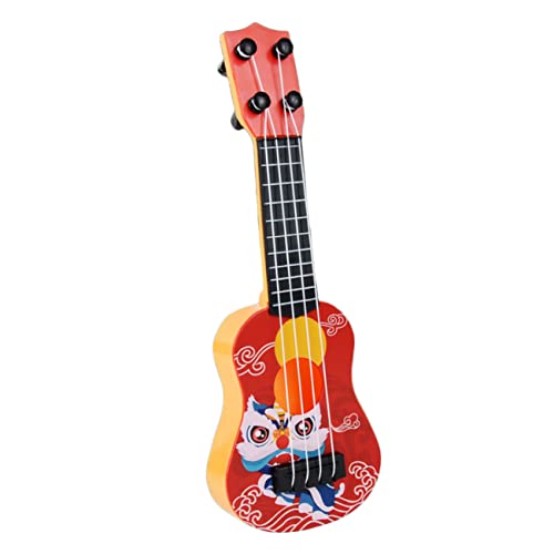 KONTONTY Ukulele Miniaturspielzeug Musical Zubehör Für Minipuppen Miniaturen Schreibtischaufsatz Kidcraft-spielset Mini-zubehör Für Puppen Modelle Abs Kind Rot Gitarre Musikinstrument von KONTONTY