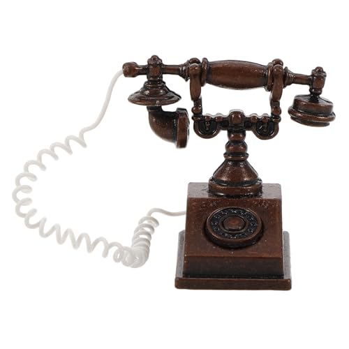 KONTONTY Miniatur-Telefon Altmodisch Modell Vintage-Telefon -zubehör Mini-Telefon-kit Für Puppenhausmöbel KONTONTY Miniatur-Telefon Altmodisch Modell Vintage-Telefon -zubehör Mini-Telefon-kit Für Puppenhausmöbel von KONTONTY