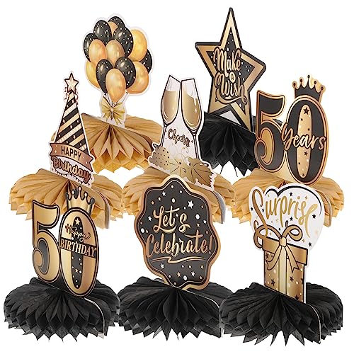 KONTONTY Waben Tischdeko Für 50 Geburtstag Männer Frauen Party Dekoration Zuhause von KONTONTY