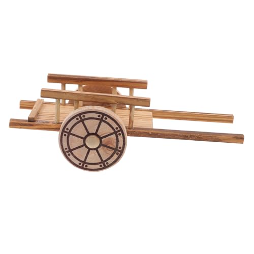 KONTONTY Wagen Miniaturkarrenspielzeug Mini-landschafts-Trolley-Ornament Mini-landschaftsverzierungen Modell-Miniatur- Holzkarren Modelle Kleine Holzkarte Holzmodell Hölzern von KONTONTY
