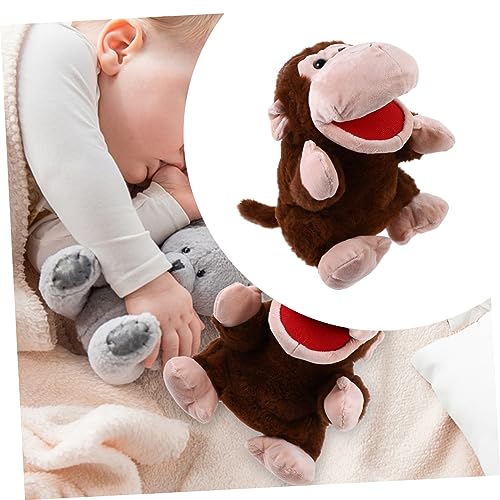 KONTONTY Weiche Handpuppe AFFE aus Plüsch mit Beweglichem Mund Interaktives Erzählspielzeug für Fördert Fantasie und Eltern Junge Mädchen Kommunikation von KONTONTY