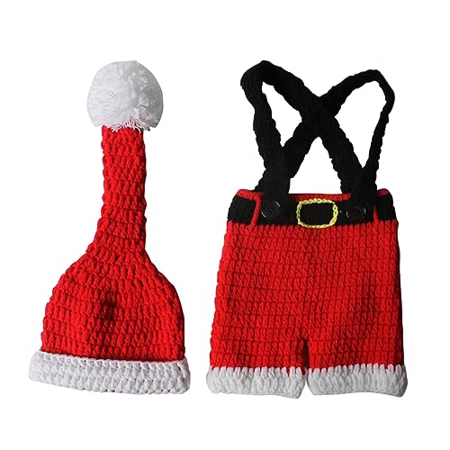 KONTONTY Weihnachtliches Kinderkostüm Set aus Gewebtem Weichem Material Komfortabel und Hautfreundlich für Babyfotos Monate Mütze und Hose Festliches Outfit für Erstes Weihnachten KONTONTY Weihnachtliches Kinderkostüm Set aus Gewebtem Weichem Material Komfortabel und Hautfreundlich für Babyfotos Monate Mütze und Hose Festliches Outfit für Erstes Weihnachten von KONTONTY