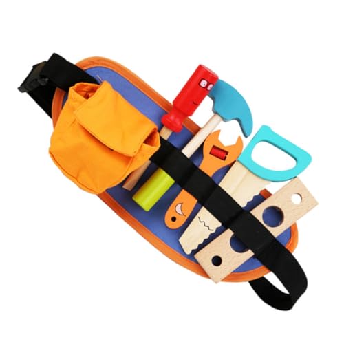 KONTONTY Werkzeug aus Holz Buntes Reparatur mit Bauchtasche Pädagogisch Fördert Kreativität und Motorische Fähigkeiten für Kleinkinder und Vorschulkinder KONTONTY Werkzeug aus Holz Buntes Reparatur mit Bauchtasche Pädagogisch Fördert Kreativität und Motorische Fähigkeiten für Kleinkinder und Vorschulkinder von KONTONTY