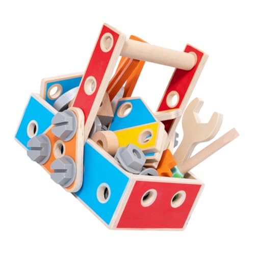 KONTONTY Werkzeugset Teiliges Set mit Hammer Schraubendreher Schraubenschlüssel und Mehr Lernspielzeug für Kreative Aktivitäten und Kognitive Entwicklung für Kleinkinder von KONTONTY