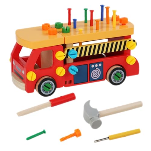 KONTONTY Werkzeugset aus Stabilem Holz Buntes Rollenspiel Set für Kleinkinder Sicherer Werkzeugkoffer mit Schrauben und Muttern Fördert Kreativität und Motorische Fähigkeiten bei Jungen KONTONTY Werkzeugset aus Stabilem Holz Buntes Rollenspiel Set für Kleinkinder Sicherer Werkzeugkoffer mit Schrauben und Muttern Fördert Kreativität und Motorische Fähigkeiten bei Jungen von KONTONTY
