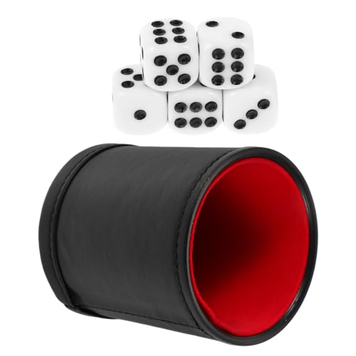KONTONTY Würfelbecher Spiel Würfel Tisch Brettspiel Würfelrolltablett Zubehör für Partyspiele Würfel Brettspiele Spielzubehör Tischspielwürfel Unterhaltungswürfel Würfelspiele Pu Schwarz KONTONTY Würfelbecher Spiel Würfel Tisch Brettspiel Würfelrolltablett Zubehör für Partyspiele Würfel Brettspiele Spielzubehör Tischspielwürfel Unterhaltungswürfel Würfelspiele Pu Schwarz von KONTONTY
