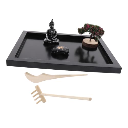 KONTONTY Zen Garten mit Buddha Deko für Schreibtisch Entspannende Sandbox Deko für Büro Zuhause Yoga Club und Hochzeiten von KONTONTY