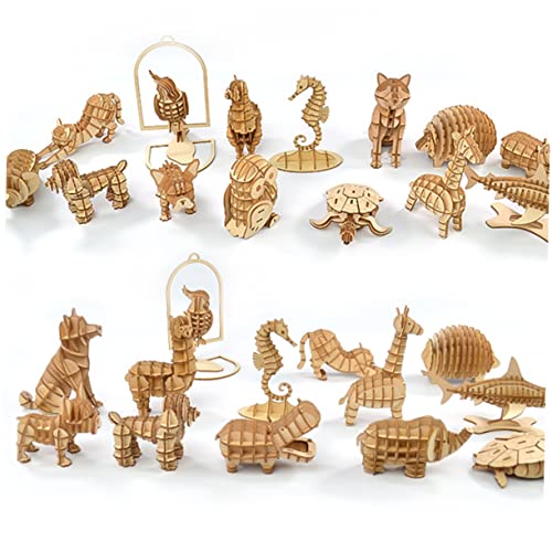KONTONTY Puzzles Aus Holz Holzpuzzle Pädagogisches Spielzeug Puzzlespielzeug Für Kinder Rätsel Für Erwachsene Spielzeuge 3D Bambus Hölzern Marionette von KONTONTY
