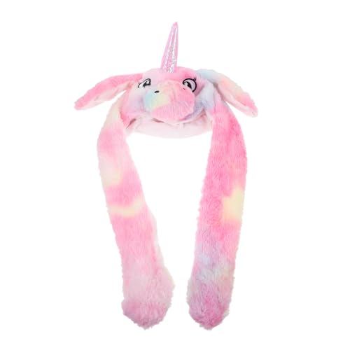 KONTONTY Plüsch-Einhorn-Hut für Frauen und Mädchen Cartoon-Animationshut bewegliche Ohren lustiger Partyhut für Kostüm KONTONTY Plüsch-Einhorn-Hut für Frauen und Mädchen Cartoon-Animationshut bewegliche Ohren lustiger Partyhut für Kostüm von KONTONTY